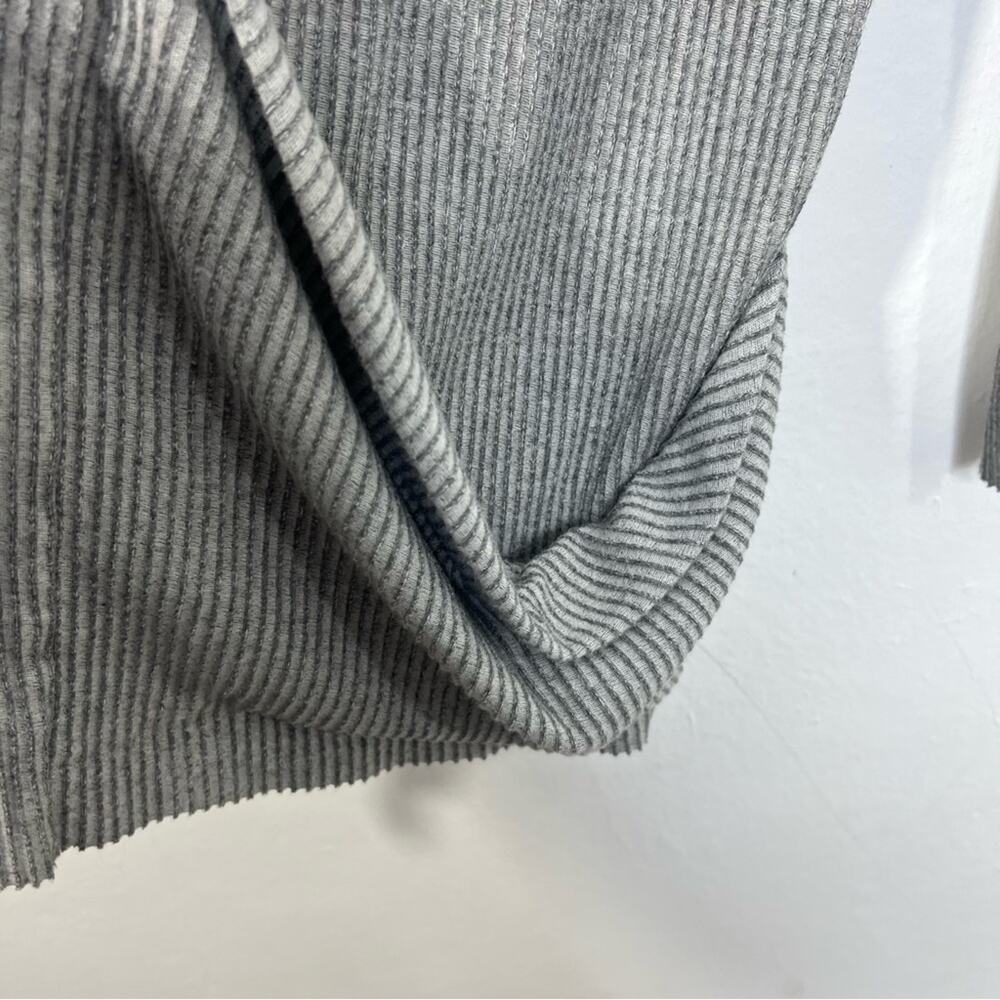 COS Gray Ribbed Open Front Pockets Cardigan Size Medium - Picture 5 of 11